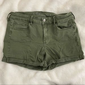 American Eagle Green Cuffed Shorts